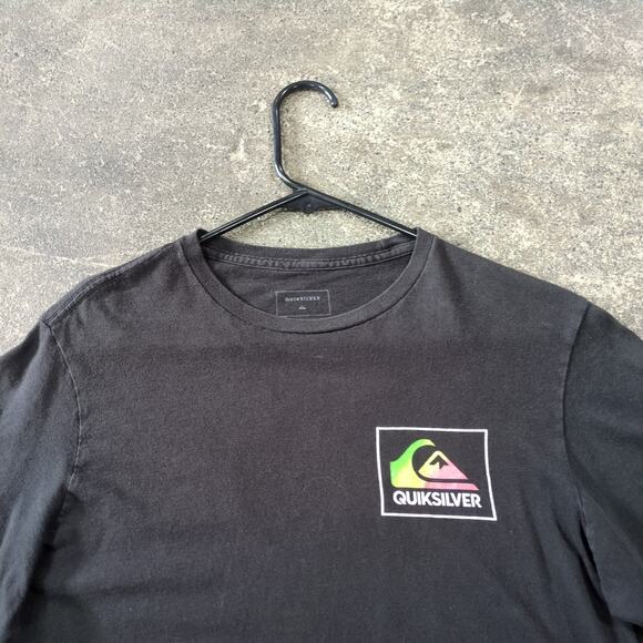 Quiksilver Crop Top Shirt Womens M Black Cropped Retro Y2K Skater - Picture 2 of 7